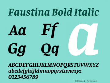 Faustina Bold Italic Version 1.006; ttfautohint (v1.5)图片样张