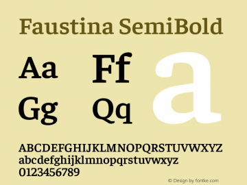 Faustina SemiBold Version 1.006; ttfautohint (v1.5)图片样张