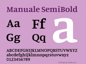 Manuale SemiBold Version 0.075 Font Sample