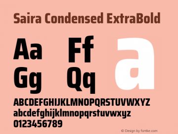 Saira Condensed ExtraBold Version 0.072图片样张