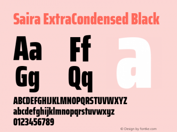 Saira ExtraCondensed Black Version 0.072图片样张