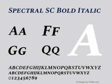 Spectral SC Bold Italic Version 2.001图片样张