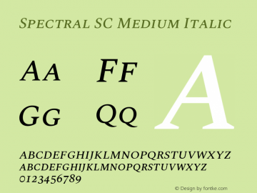 Spectral SC Medium Italic Version 2.001图片样张