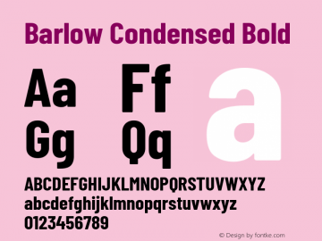 Barlow Condensed Bold Version 1.408 Font Sample