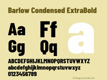 Barlow Condensed ExtraBold Version 1.408 Font Sample