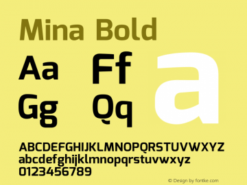 Mina Bold Version 1.000 Font Sample