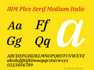 IBM Plex Serif Medium Italic Version 2.5图片样张