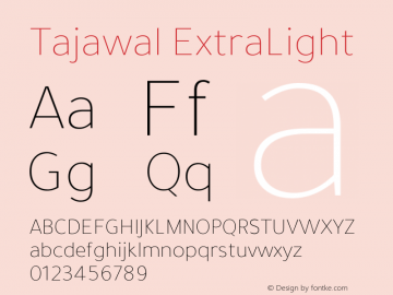 Tajawal ExtraLight Version 1.700 Font Sample