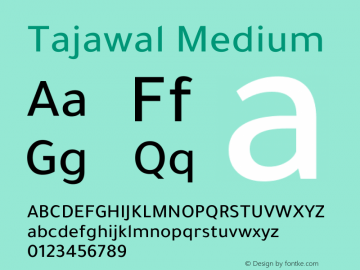 Tajawal-Medium Version 1.700 Font Sample