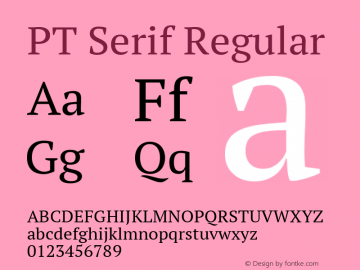 PT Serif Version 1.000W OFL图片样张
