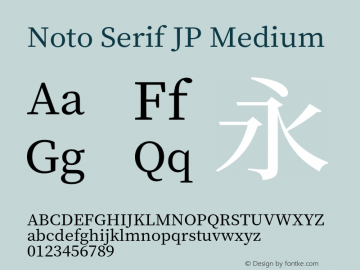 Noto Serif JP Medium Version 1.001;PS 1.001;hotconv 16.6.54;makeotf.lib2.5.65590图片样张