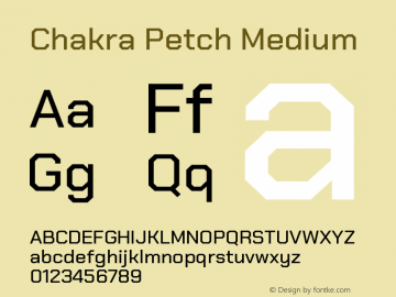 Chakra Petch Medium Version 1.000; ttfautohint (v1.6) Font Sample