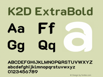 K2D ExtraBold Version 1.000; ttfautohint (v1.6) Font Sample