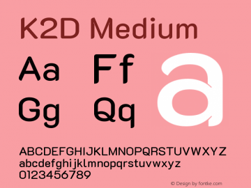 K2D Medium Version 1.000; ttfautohint (v1.6) Font Sample