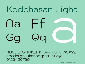 Kodchasan Light Version 1.000; ttfautohint (v1.6) Font Sample