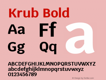 Krub Bold Version 1.000; ttfautohint (v1.6) Font Sample