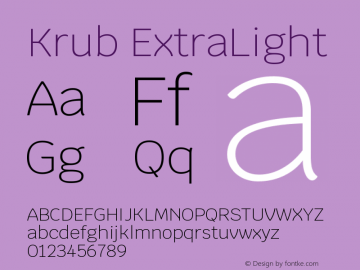 Krub ExtraLight Version 1.000; ttfautohint (v1.6)图片样张