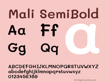 Mali SemiBold Version 1.000; ttfautohint (v1.6) Font Sample