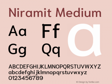 Niramit Medium Version 1.000; ttfautohint (v1.6)图片样张
