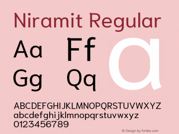 Niramit Regular Version 1.000; ttfautohint (v1.6)图片样张