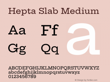 Hepta Slab Medium Version 1.100 Font Sample