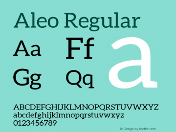 Aleo Regular Version 1.302 Font Sample