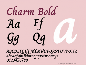 Charm Bold Version 1.001 Font Sample