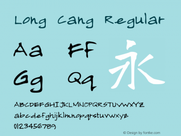 Long Cang Regular Version 2.001 Font Sample
