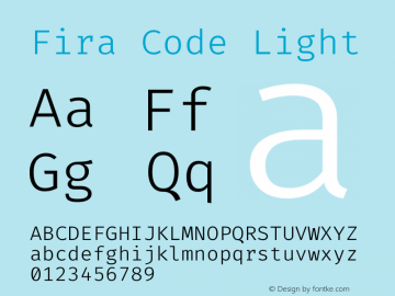 Fira Code Light Version 1.208图片样张