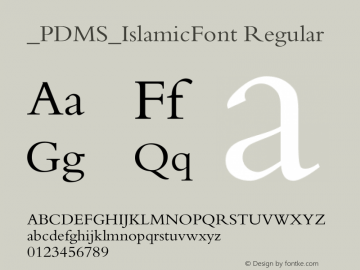 _PDMS_IslamicFont Version 2.00 June 6, 2005 Font Sample