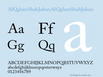 Al Qalam ShahJahan Version 1.00 Font Sample