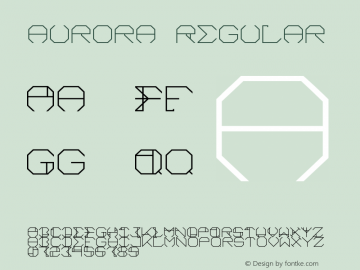 aurora Regular Version 1.0 Font Sample