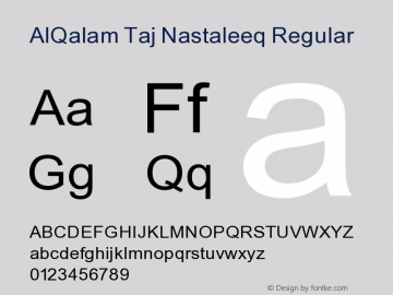 AlQalam Taj Nastaleeq-Regular Version 1.00 Font Sample