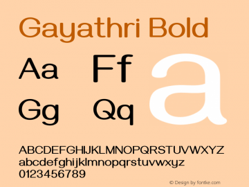 Gayathri Bold Version 1.000图片样张