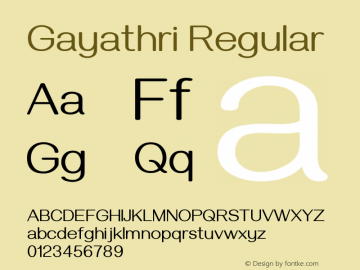 Gayathri Regular Version 1.000 Font Sample