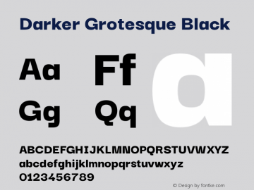 Darker Grotesque Black Version 1.000; ttfautohint (v1.8.3)图片样张