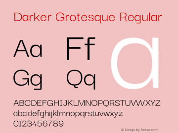 Darker Grotesque Regular Version 1.000; ttfautohint (v1.8.3)图片样张