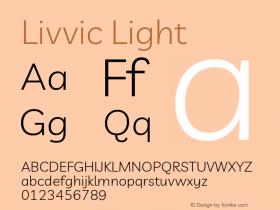 Livvic Light Version 1.001; ttfautohint (v1.8.2)图片样张