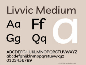 Livvic Medium Version 1.001; ttfautohint (v1.8.2)图片样张