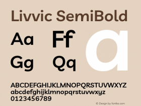 Livvic SemiBold Version 1.001; ttfautohint (v1.8.2)图片样张