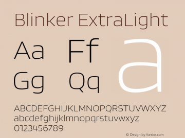 Blinker ExtraLight Version 1.015;PS 1.15;hotconv 1.0.88;makeotf.lib2.5.647800图片样张