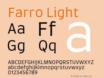 Farro Light Version 1.101 Font Sample