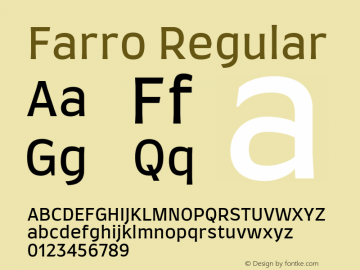 Farro Regular Version 1.101 Font Sample