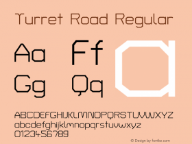 Turret Road Regular Version 1.001; ttfautohint (v1.8)图片样张