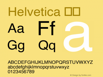 Helvetica 细体  Font Sample