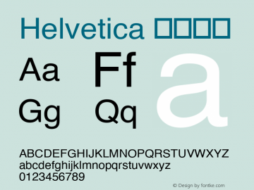 Helvetica 细伪斜体  Font Sample