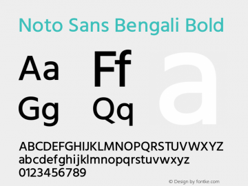 Noto Sans Bengali Bold Version 2.00;October 21, 2019;FontCreator 11.0.0.2408 32-bit图片样张