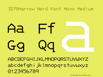 3270 Narrow Nerd Font Complete Mono Version 001.000;Nerd Fonts 2图片样张