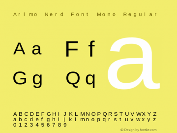 Arimo Regular Nerd Font Complete Mono Version 1.23图片样张