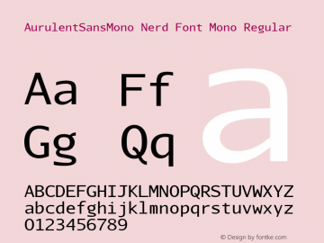 AurulentSansMono-Regular Nerd Font Complete Mono Version 2007.05.04图片样张